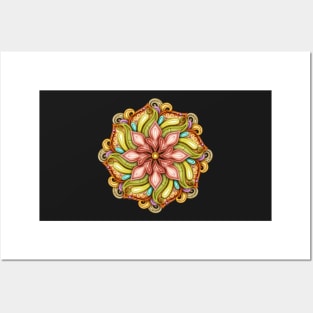 Colored Pattern with Mandala Motifs Posters and Art